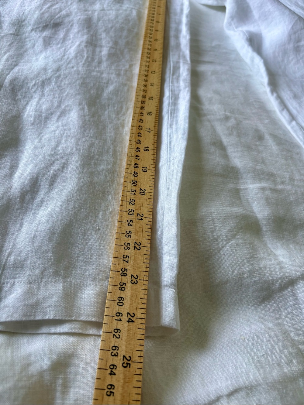 Quince 100% European Linen White Pants L NWOT Elastic Waist Wide Leg Beach - Picture 6 of 13
